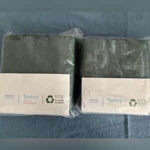 Green Velvet Curtains (two separate sizes)
